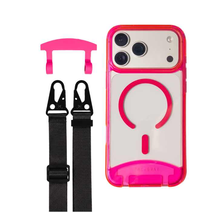 HOT PINK TRANSPARENT CASE + STRAP