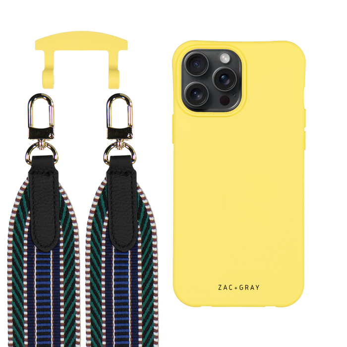 iPhone 6 Plus / 6s Plus / 7 Plus / 8 Plus SUNSHINE YELLOW CASE + PATTERNED STRAP