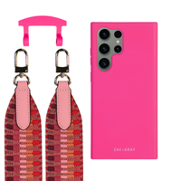 Samsung S25 Ultra HOT PINK CASE + PATTERNED STRAP