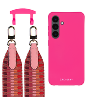 Samsung S24 Plus HOT PINK CASE + PATTERNED STRAP