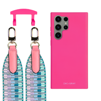 Samsung S25 Ultra HOT PINK CASE + PATTERNED STRAP