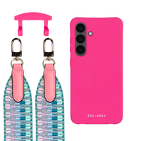 Samsung S24 Plus HOT PINK CASE + PATTERNED STRAP