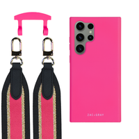 Samsung S25 Ultra HOT PINK CASE + PATTERNED STRAP