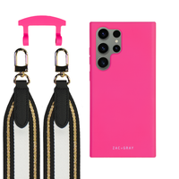 Samsung S25 Ultra HOT PINK CASE + PATTERNED STRAP