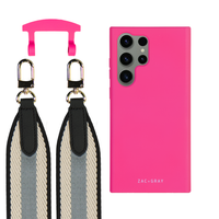 Samsung S25 Ultra HOT PINK CASE + PATTERNED STRAP