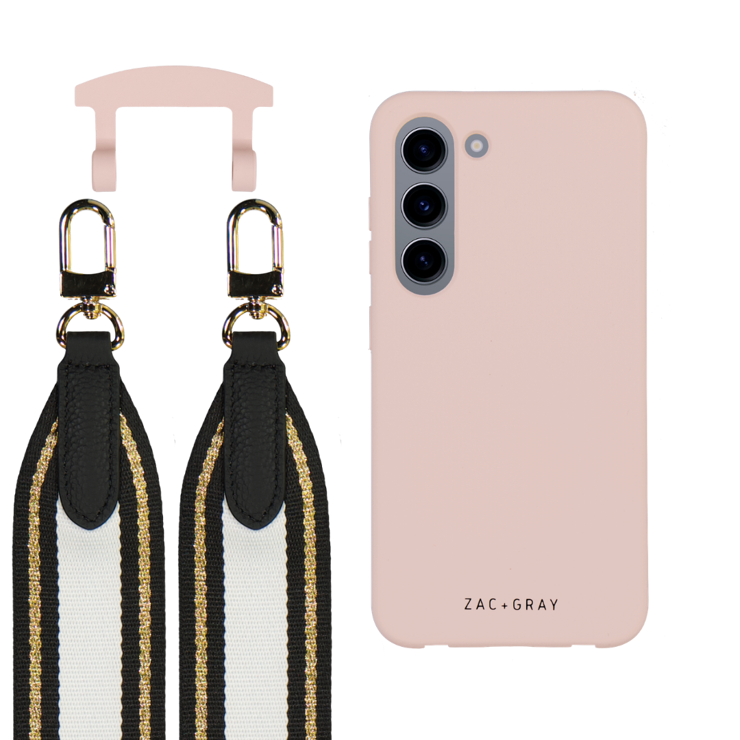 Samsung S23 ROSÉ PINK CASE + PATTERNED STRAP