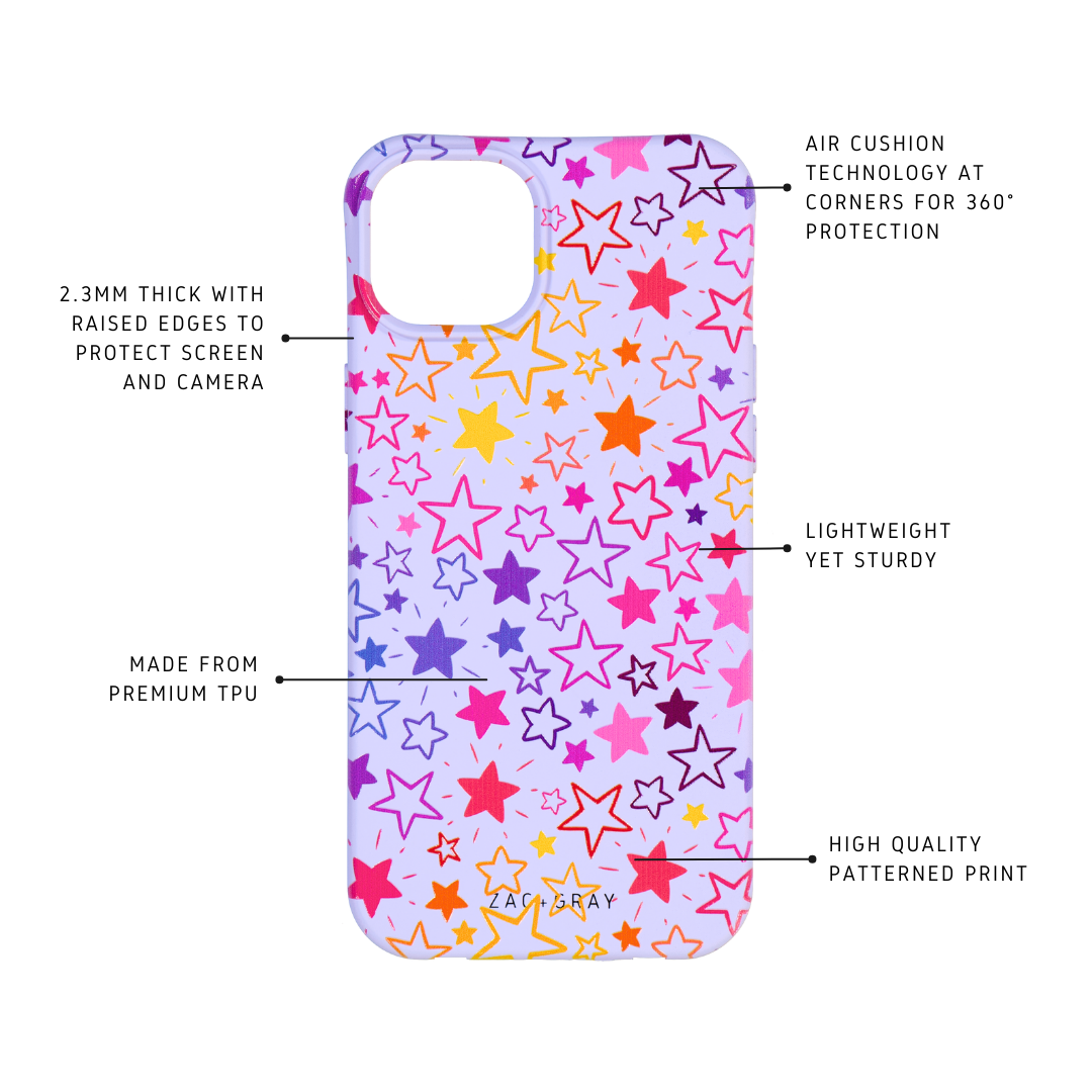 WISTERIA BLOOM STARS PATTERNED CASE