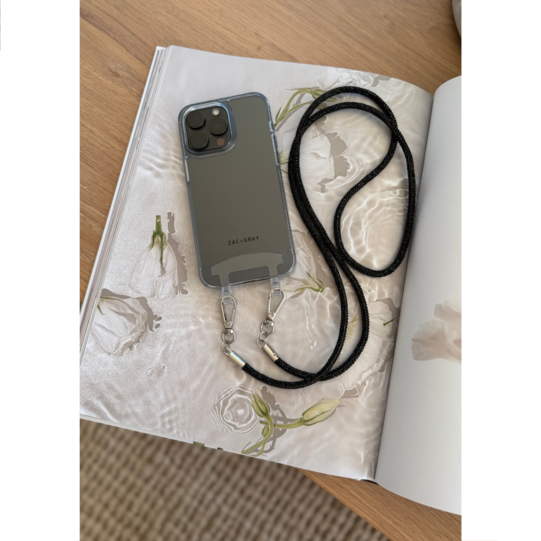iPhone 16 Plus TRANSPARENT CASE + CRYSTAL CORD