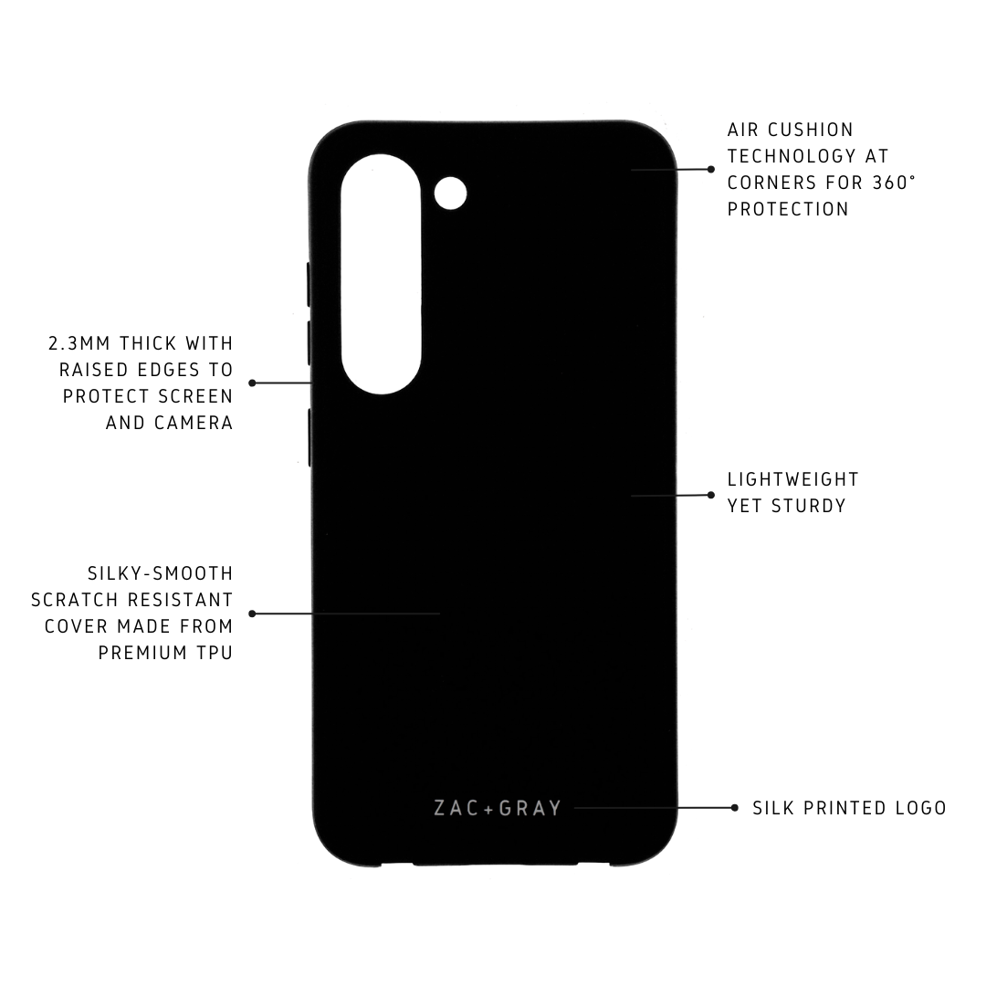 Samsung S23 MIDNIGHT BLACK CASE + MIDNIGHT SKY CORD