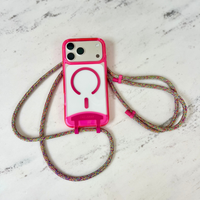 HOT PINK TRANSPARENT CASE WITH CORD - MAGSAFE