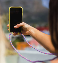 iPhone 6/6S/7/8/SE (2020 & 2022) SUNSHINE YELLOW CASE + CORAL REEF CORD