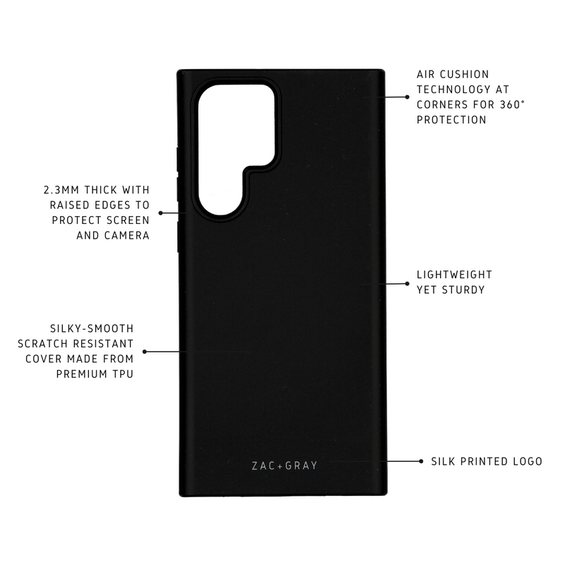 Samsung S22 Ultra MIDNIGHT CASE + MIDNIGHT BLACK STRAP