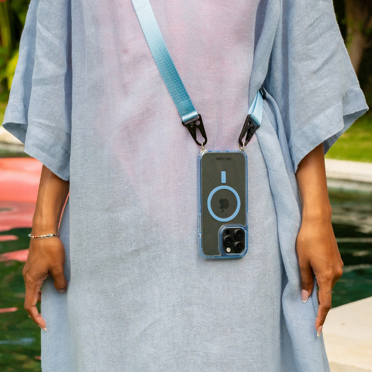 SKY BLUE CROSSBODY PHONE CASES WITH RINGS