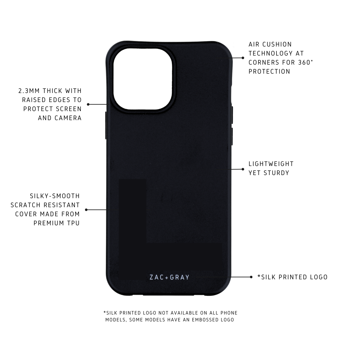 iPhone XR MIDNIGHT BLACK CASE + GLACIER CORD