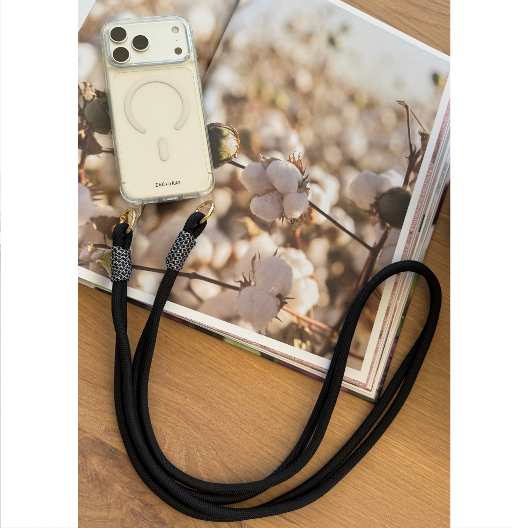 iPhone 17 CRYSTAL CLEAR TRANSPARENT CASE + KNOTTED CORD