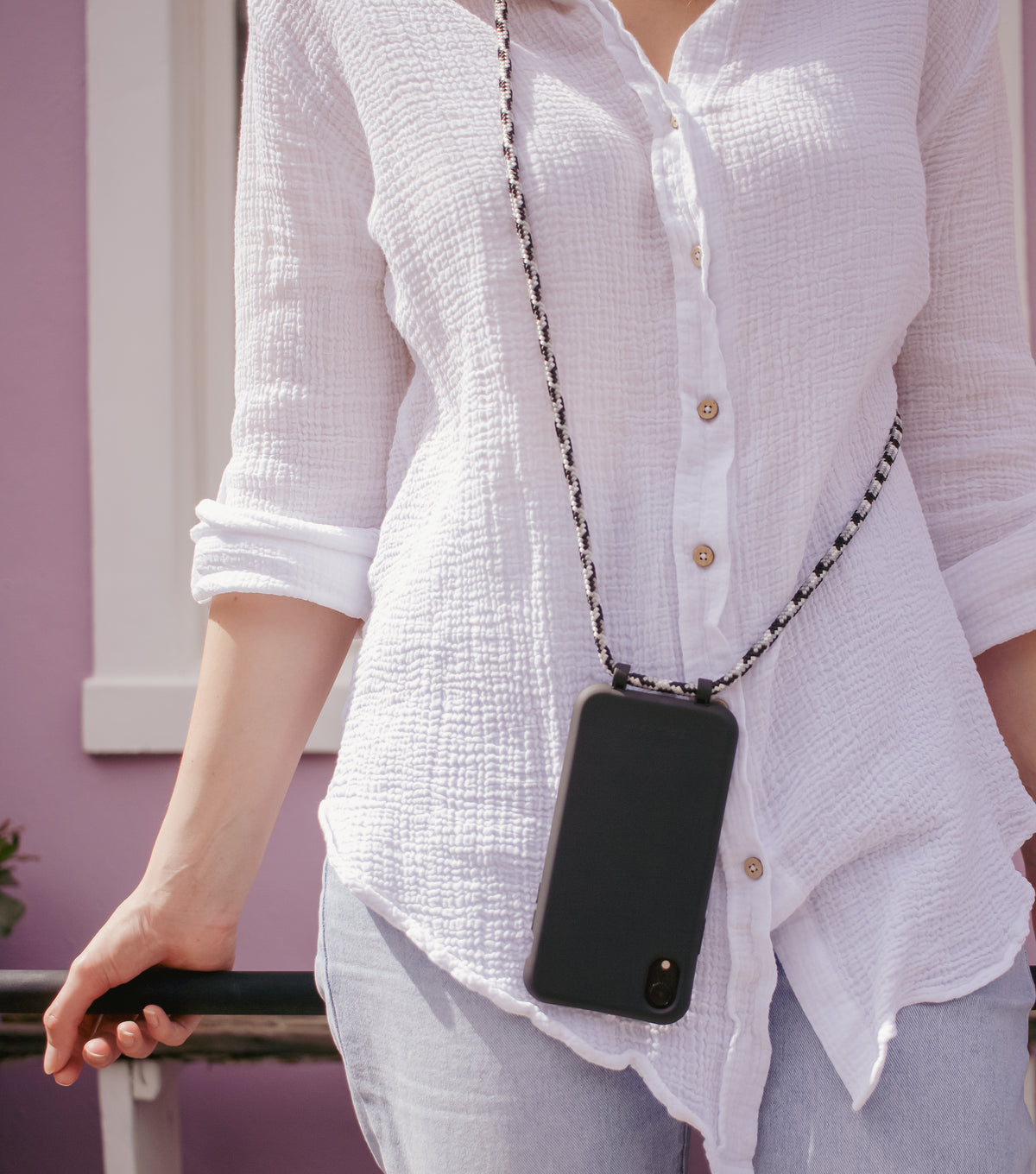 iPhone X and iPhone XS MIDNIGHT BLACK CASE + GLACIER CORD