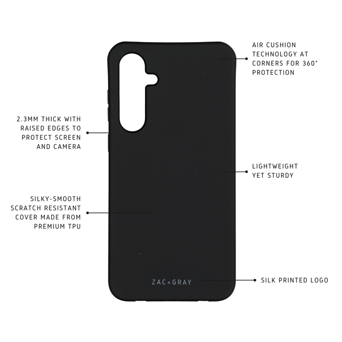 Samsung A35 and A55 MIDNIGHT BLACK CASE