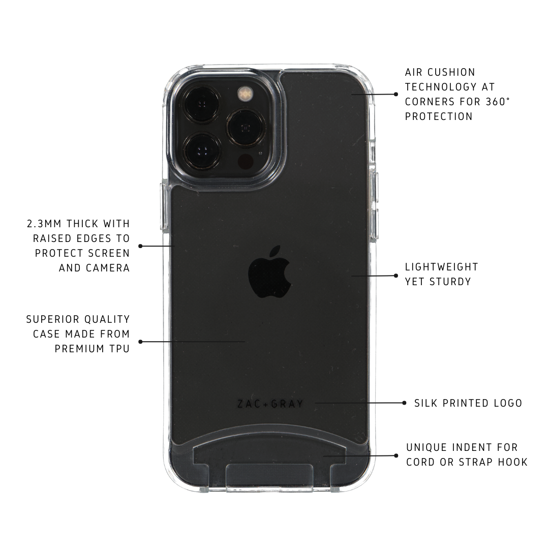 iPhone 15 TRANSPARENT CASE + MIDNIGHT BLACK STRAP