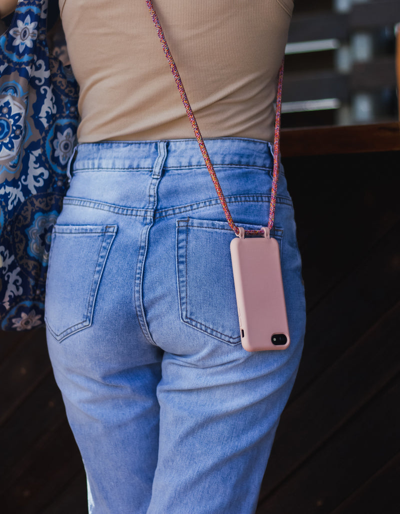 Samsung S24 Plus ROSÉ PINK CASE + RAINBOW RED CORD