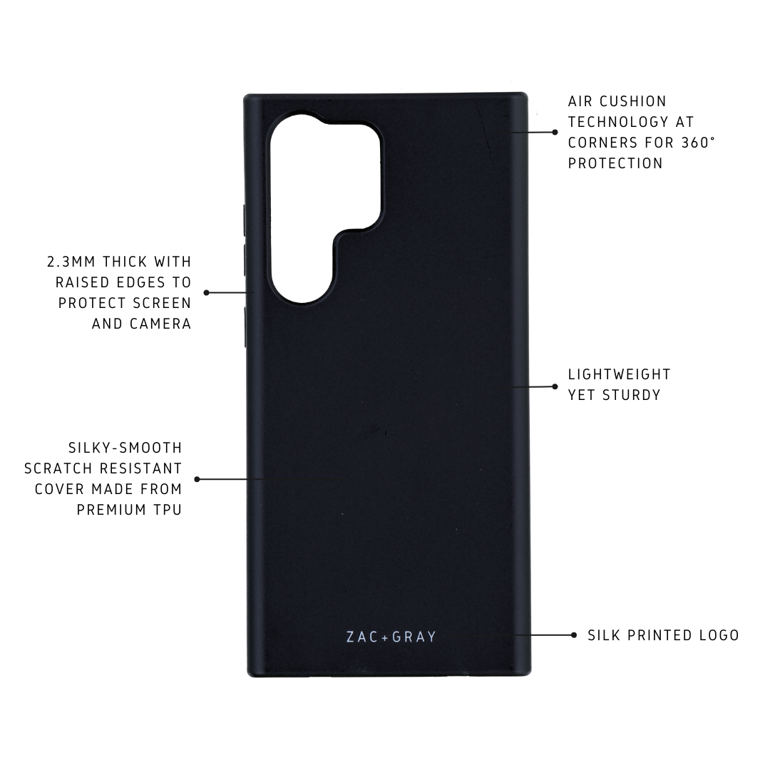 Samsung S23 Ultra MIDNIGHT BLACK CASE + MIDNIGHT BLACK STRAP