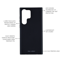 Samsung S23 Ultra MIDNIGHT BLACK CASE + MIDNIGHT BLACK STRAP