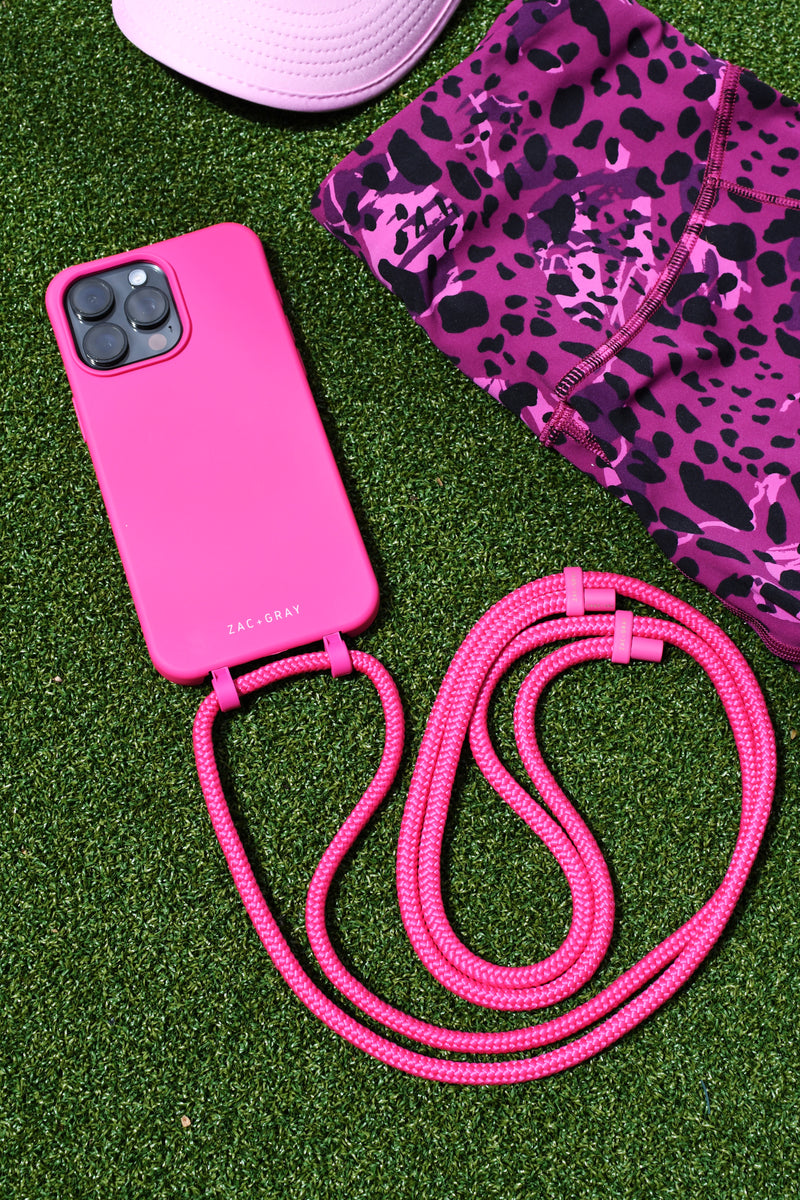 iPhone 15 Plus HOT PINK CASE + HOT PINK CORD