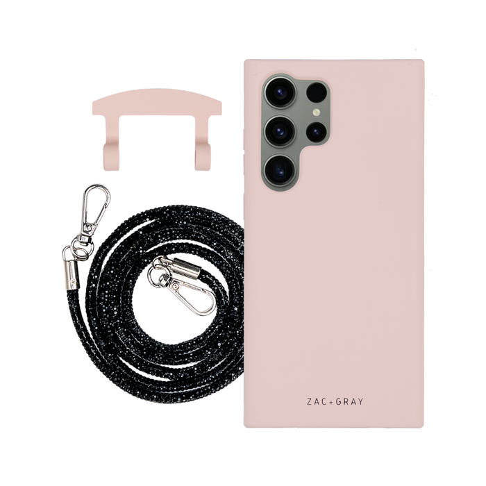 Samsung S25 Ultra ROSÉ PINK CASE + CRYSTAL CORD