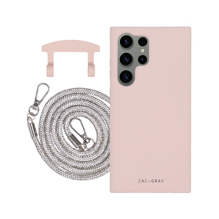 Samsung S25 Ultra ROSÉ PINK CASE + CRYSTAL CORD