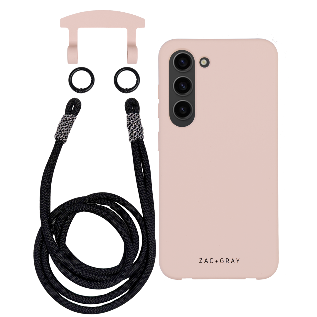 Samsung S24 Plus ROSÉ PINK CASE + KNOTTED CORD
