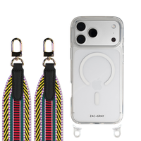 iPhone 17 CRYSTAL CLEAR TRANSPARENT CASE + PATTERNED STRAP