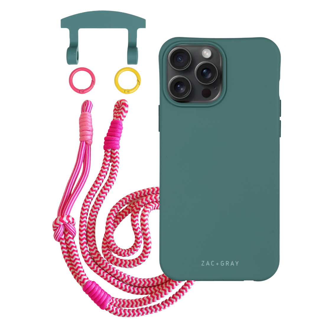 iPhone 6 Plus / 6s Plus / 7 Plus / 8 Plus TIDAL TEAL CASE + KNOTTED CORD