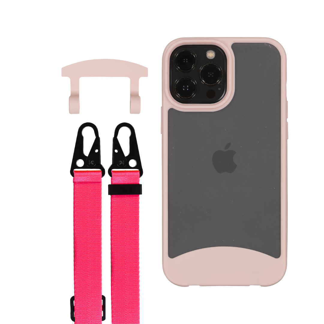 iPhone 12 and 12 Pro FROSTED ROSÉ PINK CASE + STRAP