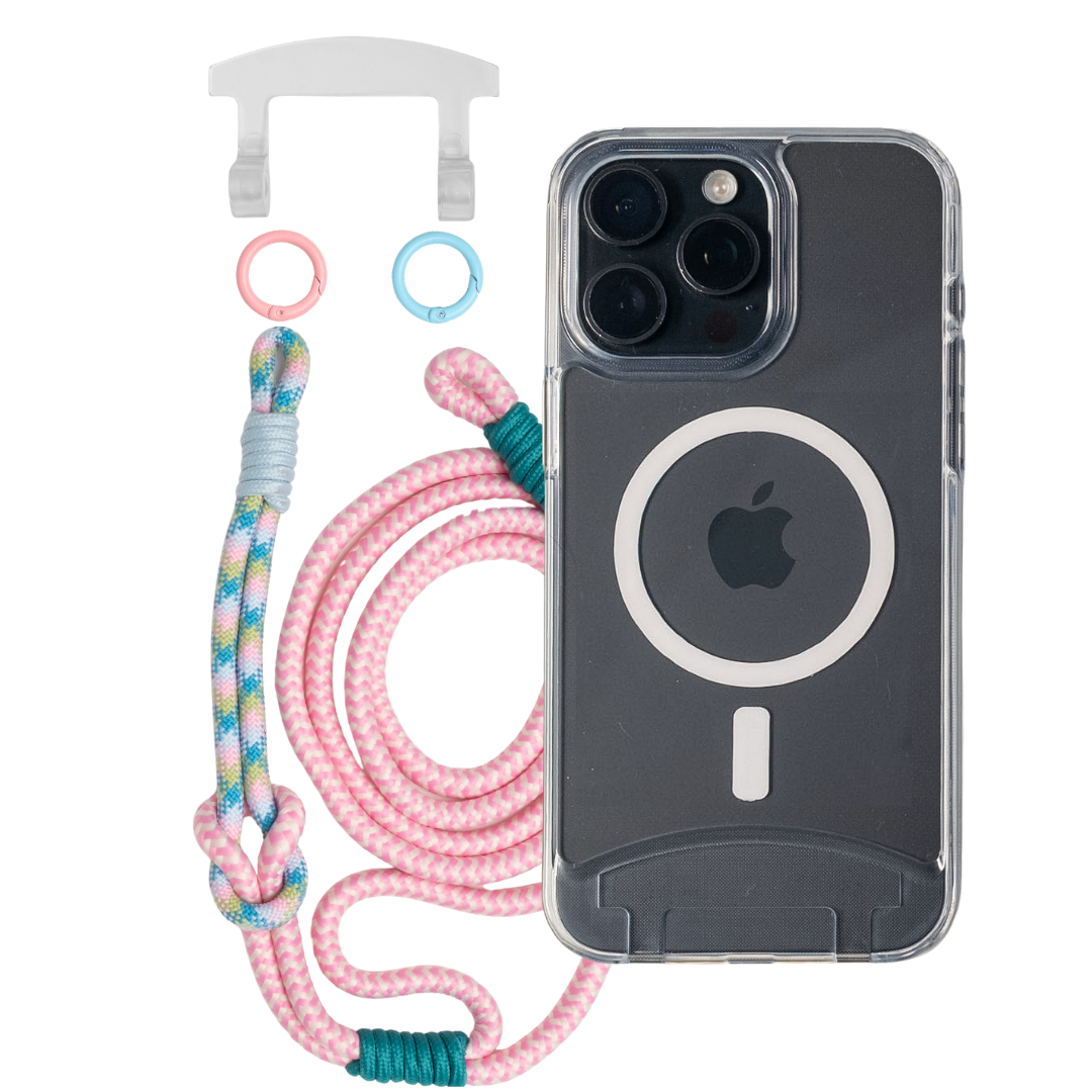 iPhone 16 Plus TRANSPARENT CASE + KNOTTED CORD