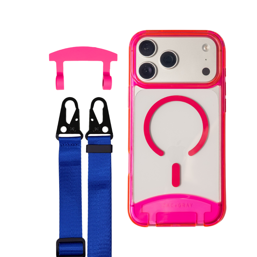 HOT PINK TRANSPARENT CASE + STRAP