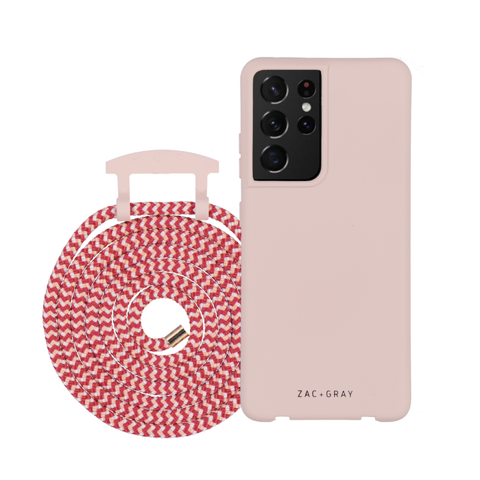 Samsung S20 Plus ROSÉ PINK CASE + POMEGRANATE CORD