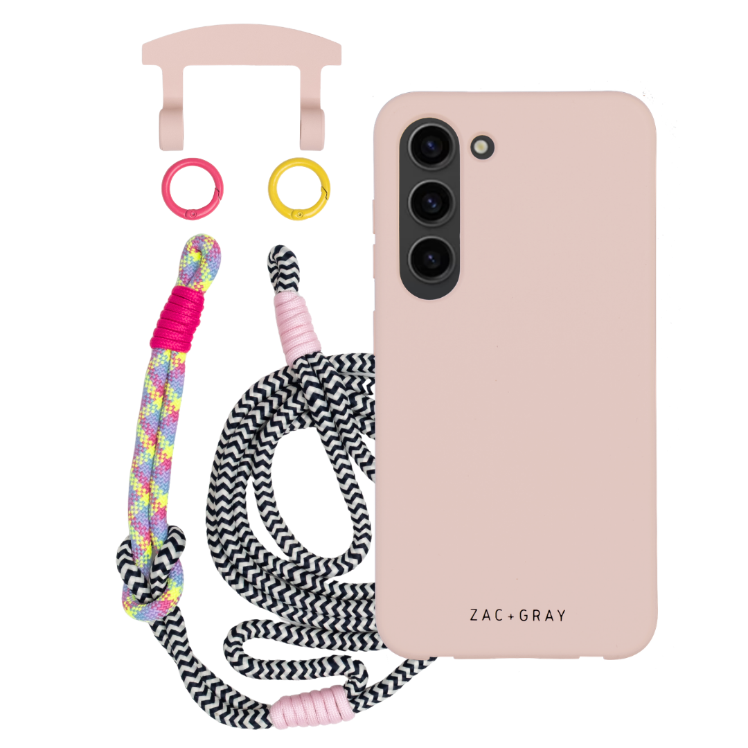 Samsung S24 Plus ROSÉ PINK CASE + KNOTTED CORD