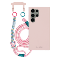 Samsung S25 Ultra ROSÉ PINK CASE + KNOTTED CORD