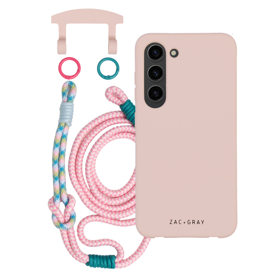 Samsung S24 Plus ROSÉ PINK CASE + KNOTTED CORD