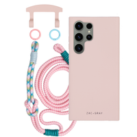 Samsung S25 Ultra ROSÉ PINK CASE + KNOTTED CORD
