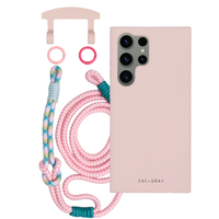 Samsung S25 Ultra ROSÉ PINK CASE + KNOTTED CORD