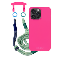 iPhone 11 HOT PINK CASE + KNOTTED CORD