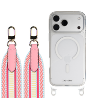 iPhone 17 CRYSTAL CLEAR TRANSPARENT CASE + PATTERNED STRAP