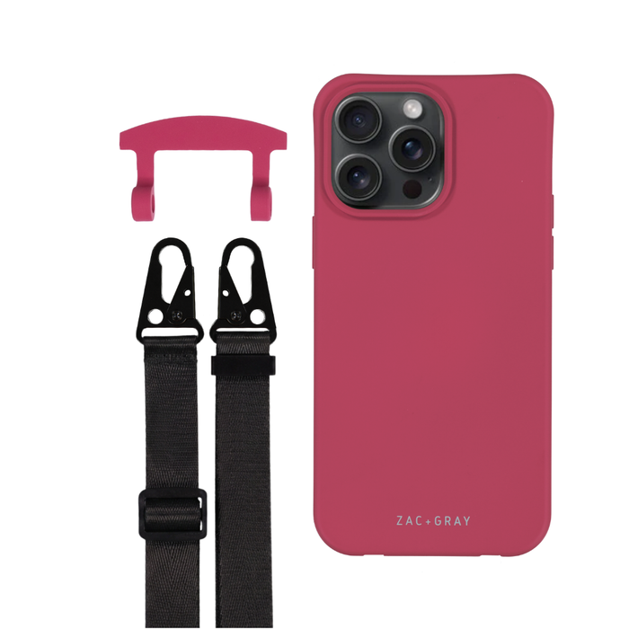iPhone 15 Pro Max RASPBERRY RED CASE + STRAP