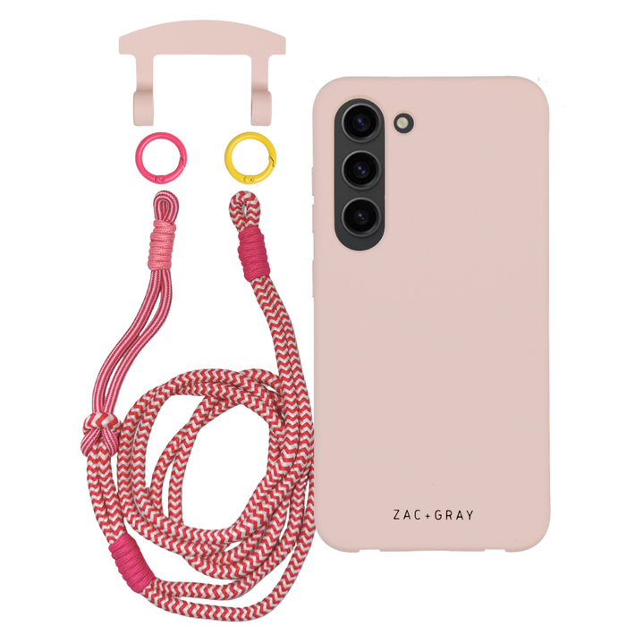 Samsung S24 Plus ROSÉ PINK CASE + KNOTTED CORD