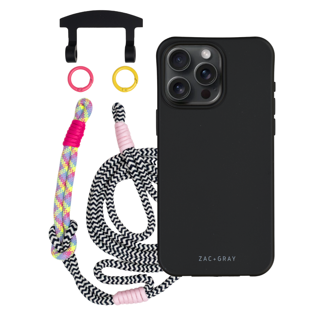 iPhone 17 Pro Max MIDNIGHT BLACK CASE + KNOTTED CORD