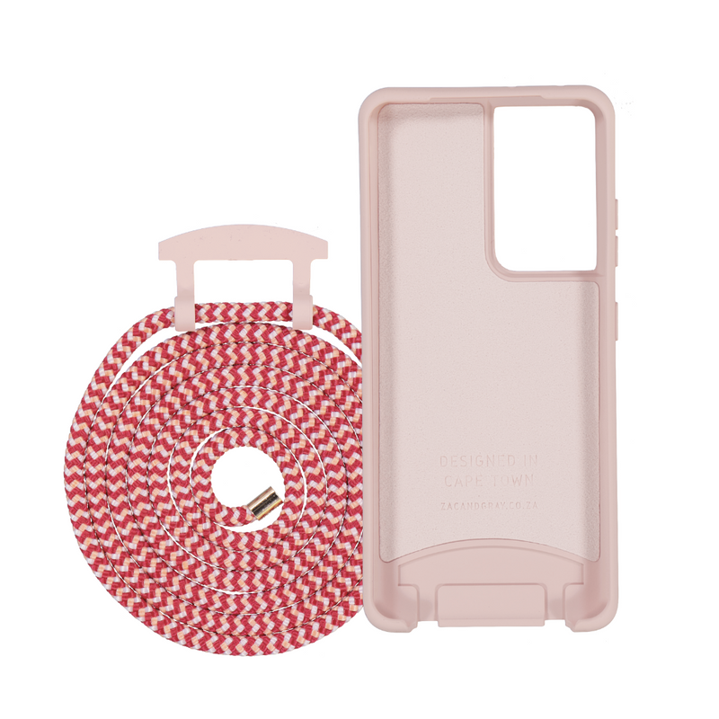 Samsung S21 Ultra ROSÉ PINK CASE + POMEGRANATE CORD