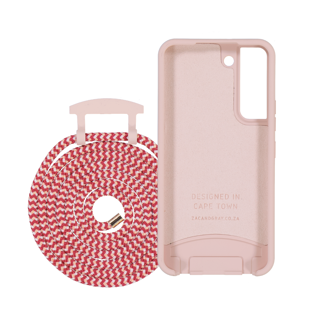 Samsung S21 Plus ROSÉ PINK CASE + POMEGRANATE CORD