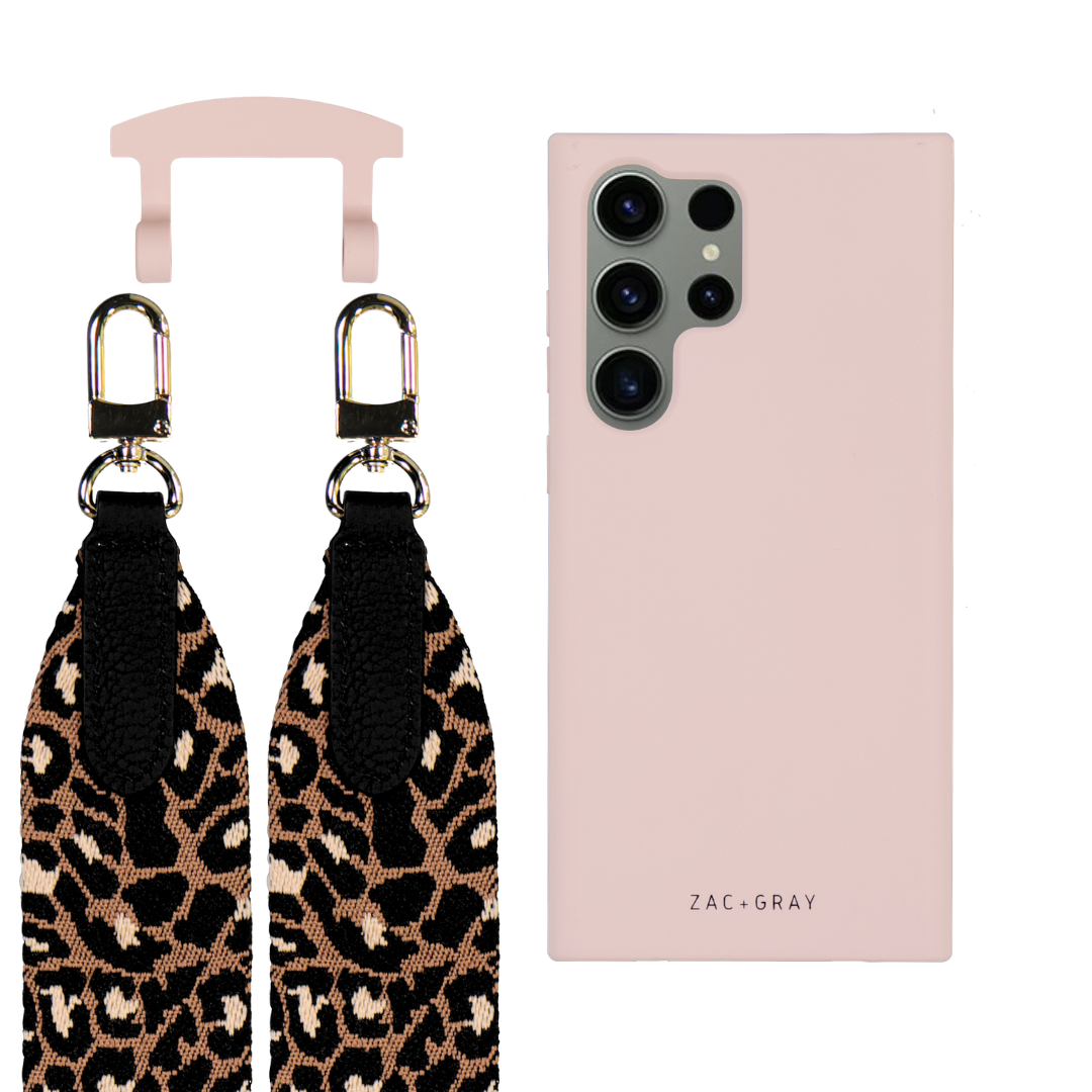 Samsung S25 Ultra ROSÉ PINK CASE + PATTERNED STRAP
