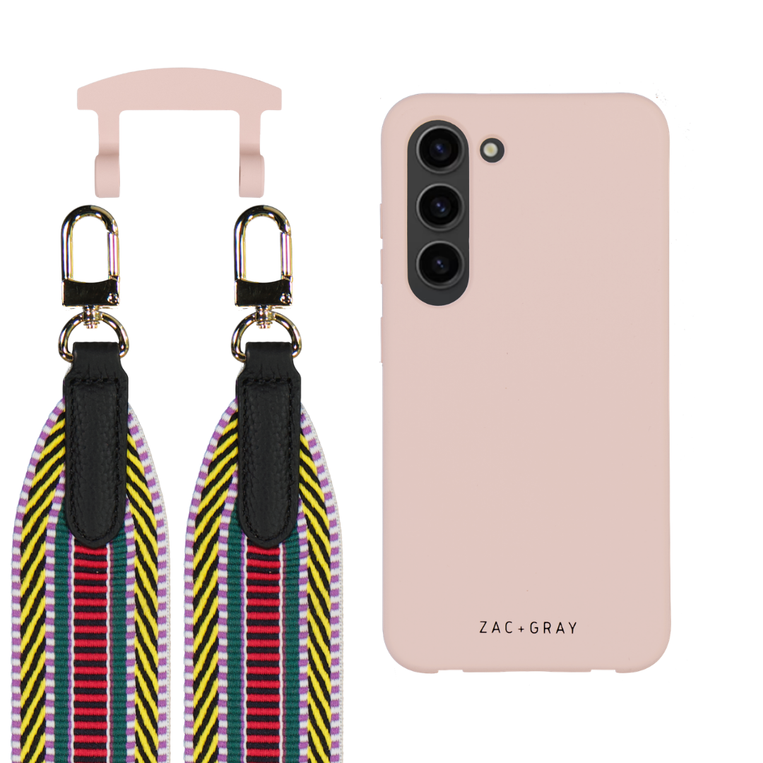 Samsung S23 Plus ROSÉ PINK CASE + PATTERNED STRAP