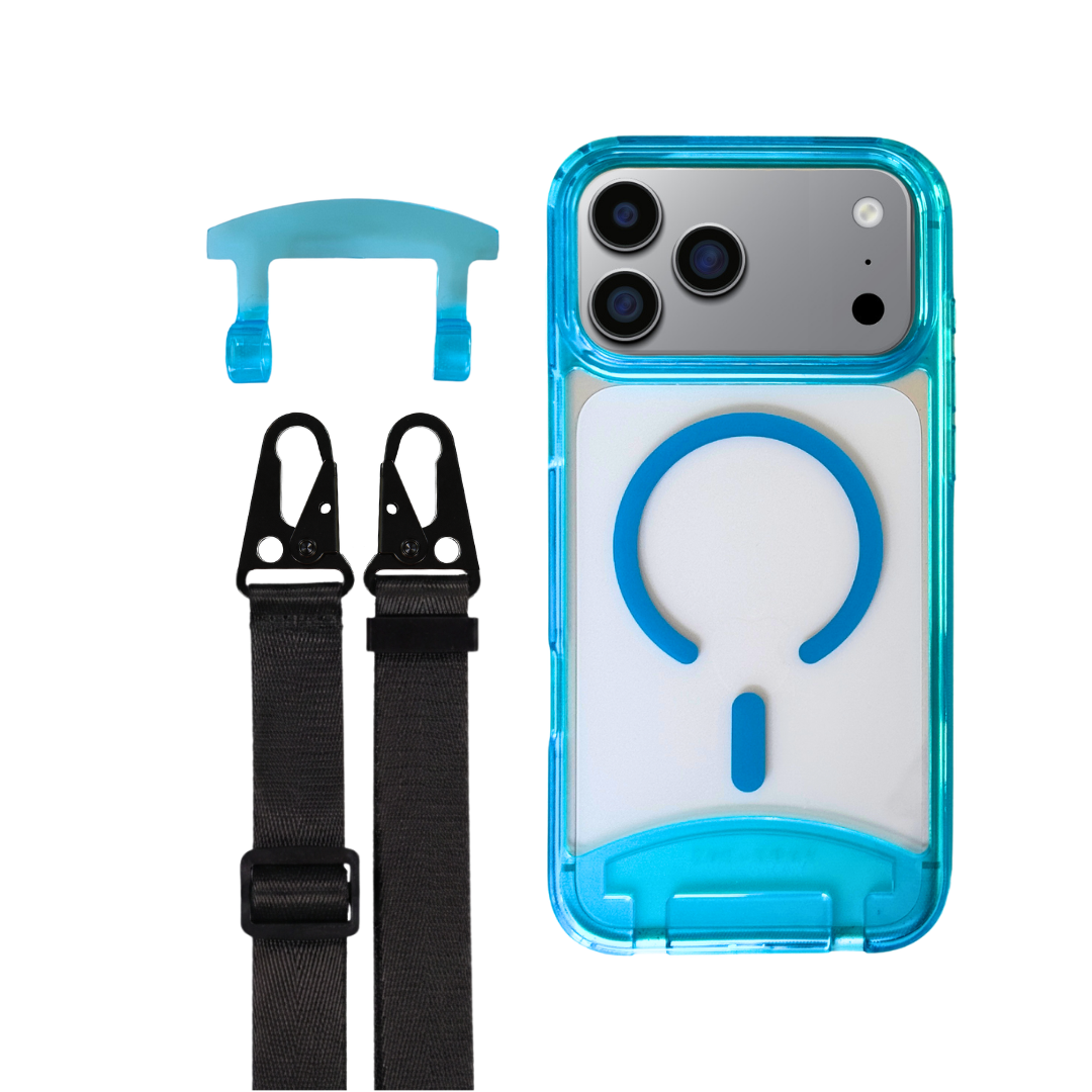iPhone 17 Pro AQUAMARINE TRANSPARENT CASE + STRAP